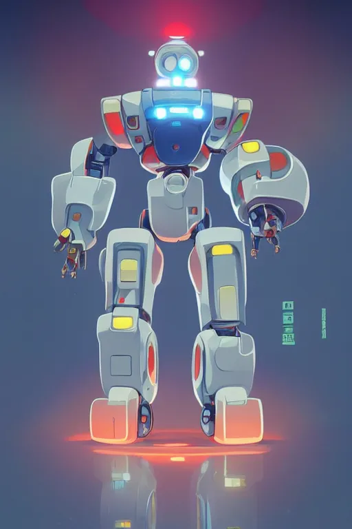 Image similar to metabots medabots medarotto medarot robot minimalist comics, behance hd by jesper ejsing, by rhads, makoto shinkai and lois van baarle, ilya kuvshinov, rossdraws global illumination ray tracing hdr radiating a glowing aura