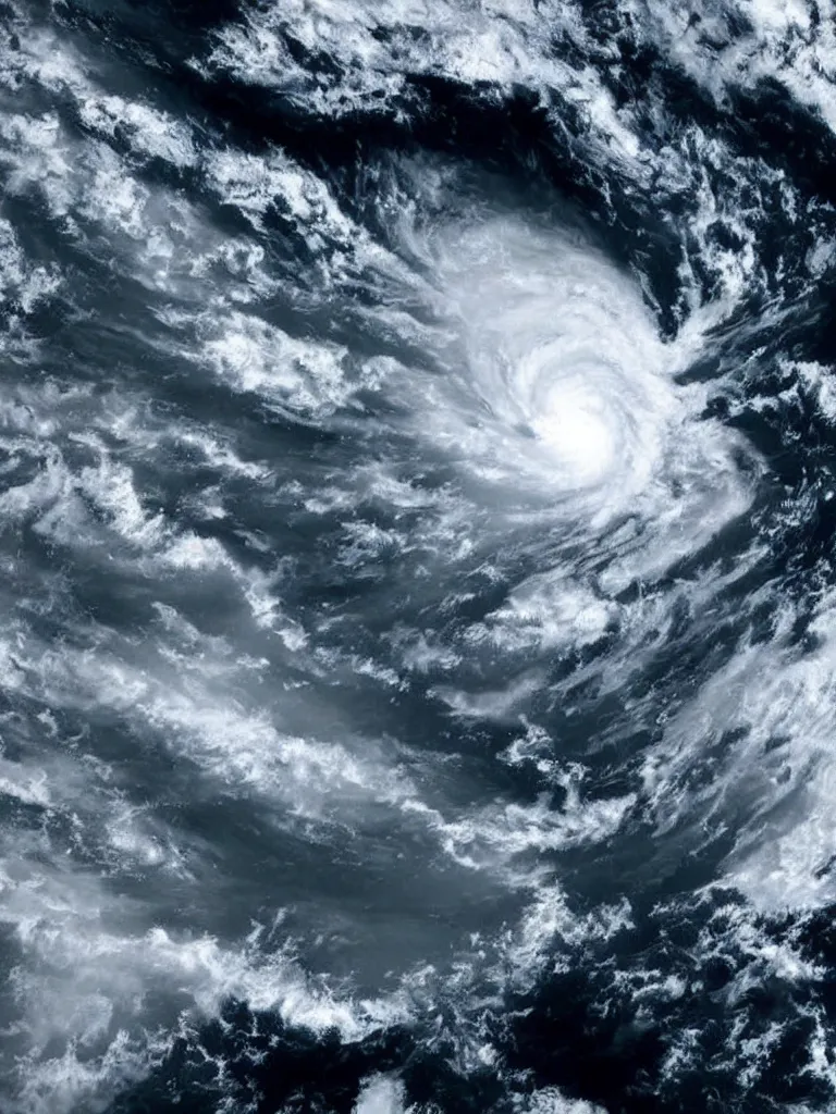 Image similar to detailed sea, layers, very detailed dark super storm seen from space, hyper realistic, impressive, very atmospheric, smoke boiling, cinematic, deep, very high complexity, stunning, masterpiece, weather photography, very detailed. 4 k