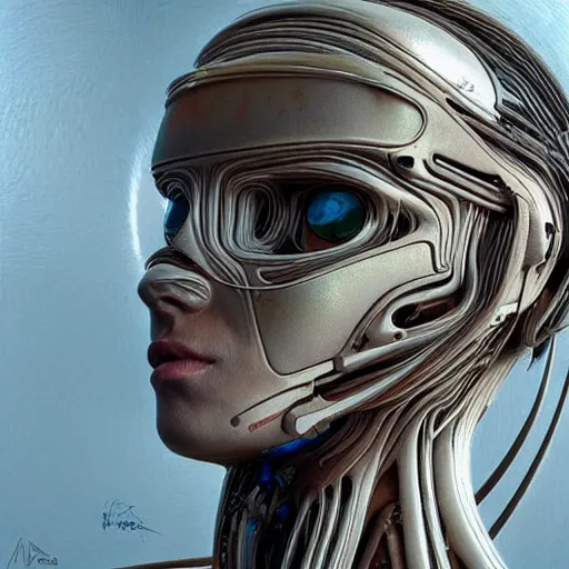 Image similar to a woman with a futuristic head and body, cyberpunk art by peter gric, cgsociety, computer art, future tech, sci - fi, futuristic