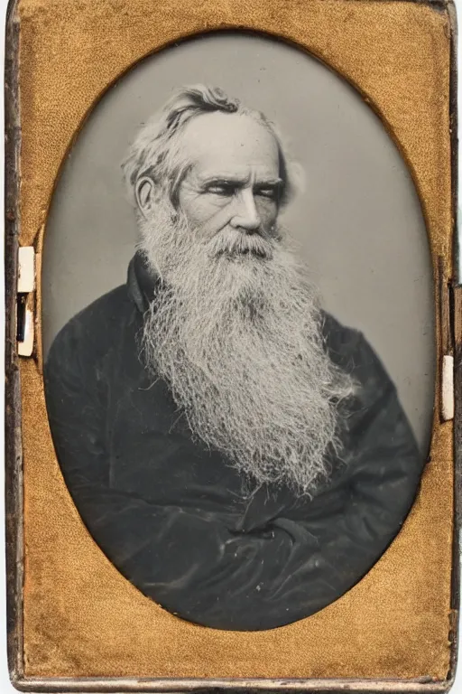 Prompt: a Daguerreotype photograph of a grizzled old sea captain