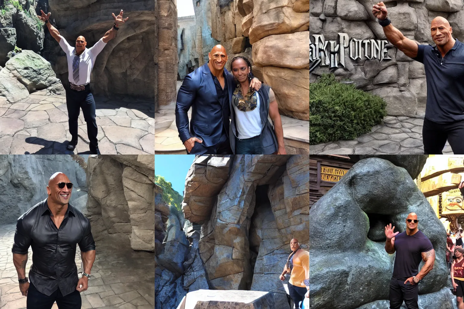 Prompt: Dwayne Johnson in Harry Potter world