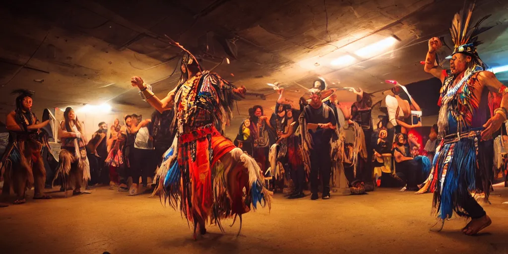Image similar to Native American Shaman dancing by Liam Wong and Boris Vallejo