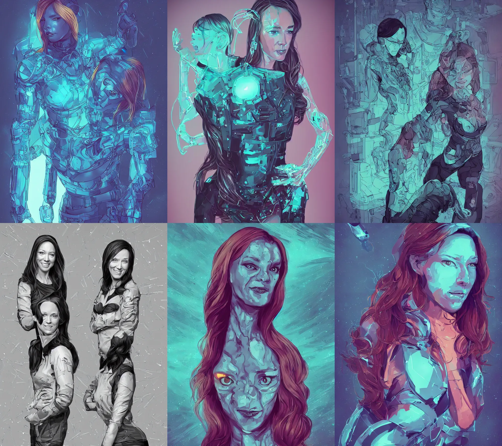 Prompt: glamour photo : (subject= 'Jen Psaki' + subject detail= sparse, sleek, transparent bioluminescent circuit body armor) in the style of Artgerm and (tooth wu) and (dan mumford) and (beeple) and (wlop) and (rossdraws) and (James Jean) and (((Andrei Riabovitchev))) and ((Marc Simonetti)) and (yoshitaka Amano)