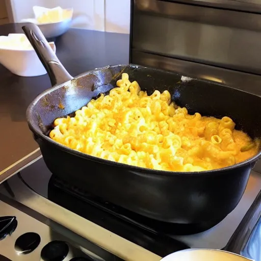 Image similar to “mom cooking Mac and cheese thicc cheese”