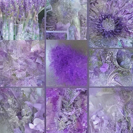 Image similar to crystethereal lavender atrium manipulation layeredinfusion lilac silver silver fuji pastel lilac sparkle fuji surreal creations serene lilac sparkle grey lilac weeping abstract collage