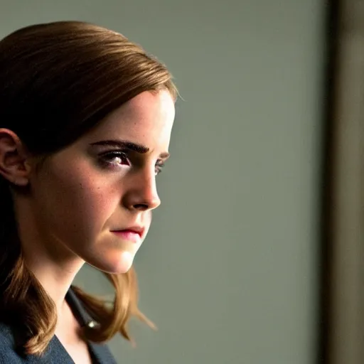 Image similar to Still of Emma Watson on Law & Order: SVU, dramatic, cinematic lighting