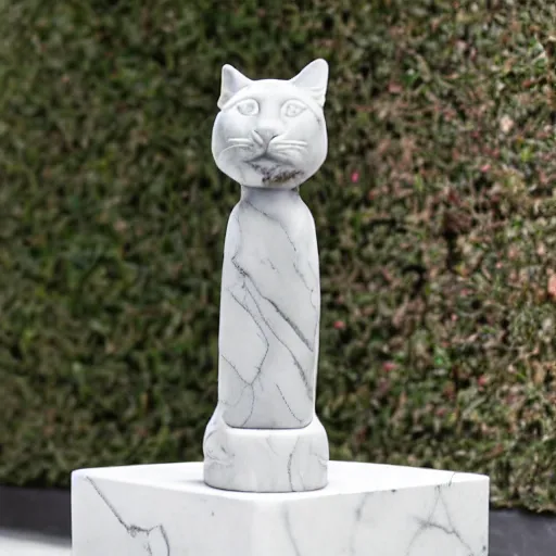 Image similar to doja cat marble statue