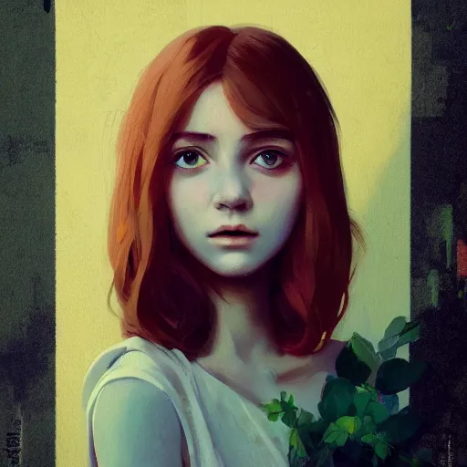 Image similar to Ukrainian girl with a flowers profile picture by Greg Rutkowski, asymmetrical, Organic Painting , Matte Painting, geometric shapes, hard edges, street art, trending on the artstation, realistic:2 by Sachin Teng:4, blur: -4