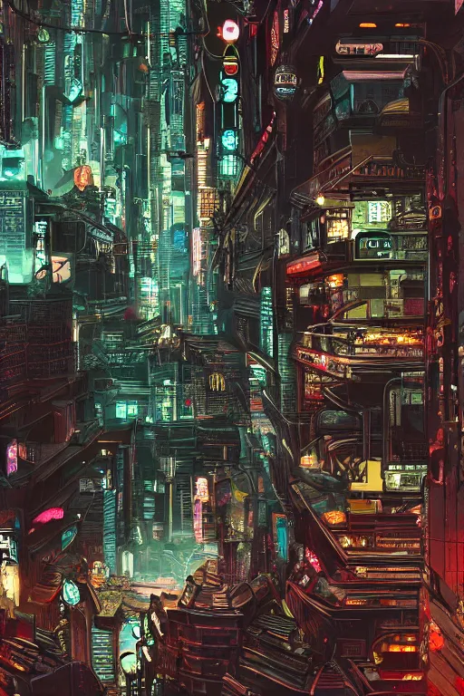 Prompt: an intricate cyberpunk background fully detailed. small details. sharp focus