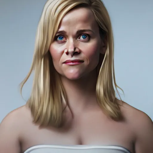 Image similar to hyperrealistic film still of reese witherspoon, holding a spoon, stunning 3 d render, inspired by istvan sandorfi & greg rutkowski & unreal engine, perfect symmetry, dim volumetric cinematic lighting, 8 k octane comprehensive render, extremely hyper - detailed, incredibly lifelike attributes, intricate, real flesh texture, masterpiece, artstation, stunning,