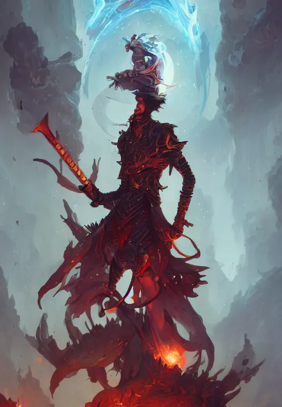 Image similar to the fire thief with sword, dark, peter mohrbacher, hypermaximalist, cinematic, symmetrical, concept art, unreal engine, environment, sharp