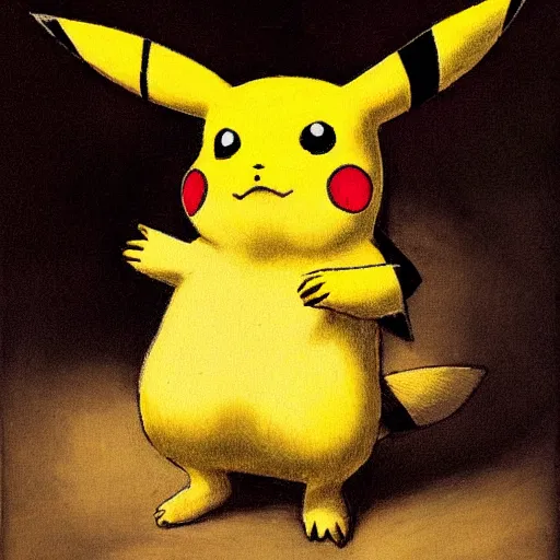 Prompt: pikachu. by illustrious rembrandt