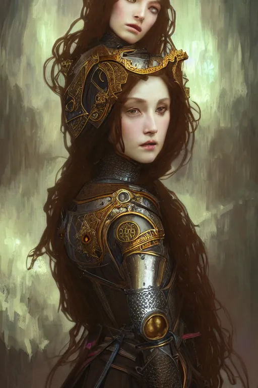 Image similar to beautiful and victorian and holy and divine and elite young medieval female knight portrait +shinny eyes+front face with light flowing hair, ultradetail face, art and illustration by tian zi and craig mullins and WLOP and alphonse mucha, fantasy, intricate complexity, human structure, human anatomy, fantasy character concept, watermark, blurry, hyperrealism 8k