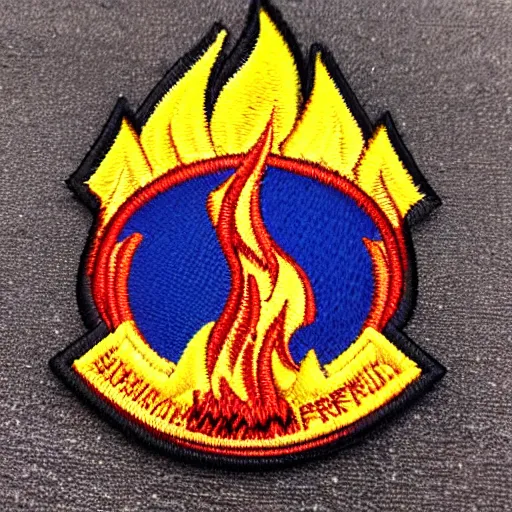 Image similar to fire station flame embroidered patch retro design