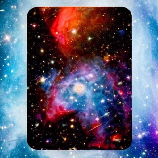 Image similar to a Popsicle on a table made of hubble deep field space stars nebula distant galaxies ultra HD