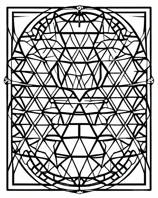 Image similar to triangle inside circle, digital art, very sharp, symmetry 2 d, vector, black and white, basic shapes