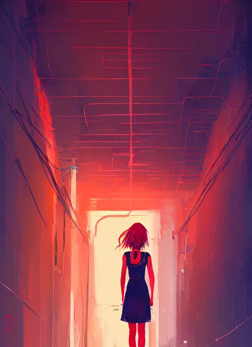 Prompt: a portrait of a pretty sewer punk young lady by alena aenami
