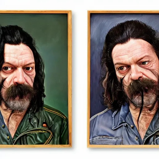 Prompt: high quality high detail painting by lucian freud, hd, portrait of lemmy from motorhead