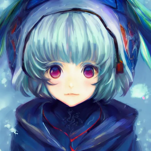 Image similar to full headshot portrait of Cirno from Touhou, drawn by WLOP, by Avetetsuya Studios, attractive character, colored sketch anime manga panel, Cirno from Touhou, trending on artstation