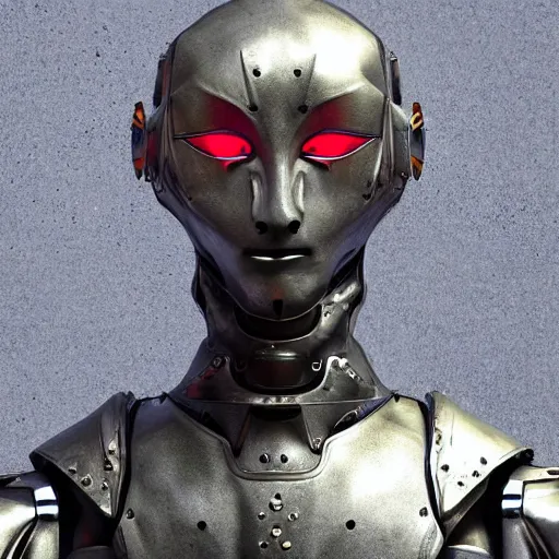 Prompt: chest up bust shot, realistic detailed stunning beautiful armored anthropomorphic humanoid robot female dragon, looking to the side with an elegant pose of hand on hip, smooth and streamlined armor and design made of steel, sharp claws and sharp teeth, high quality head, Slick LEDs, standing on two legs, on the beach during sunset, high quality, cinematic art, sci fi, sunset lighting, 3D render, 8k, artstation, deviantart, furaffinity