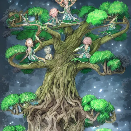 Image similar to yggdrasil surrenders to a bunch of determined ents