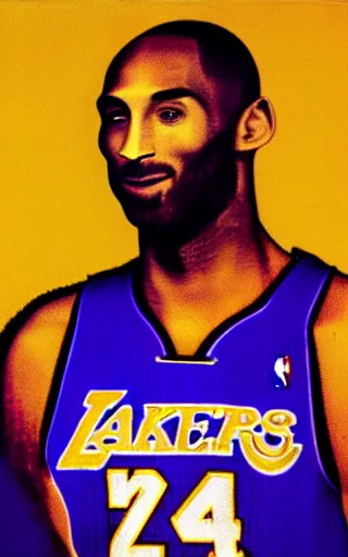 Prompt: portrait of kobe bryant by jan van eyck, rule of thirds, los angeles lakers