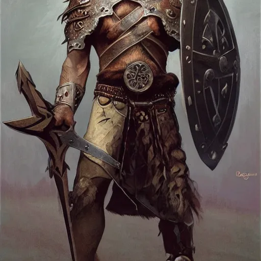 Image similar to rough-skinned, short-bearded undead Viking draugr warrior with ice-pale skin wearing brutalist plate armor with art deco knotwork, by Greg Rutkowski, Brom, and Alphonse Mucha