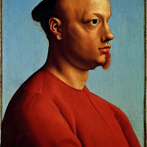 Image similar to a painting of a man whose head is a horse’s by Agnolo Bronzino