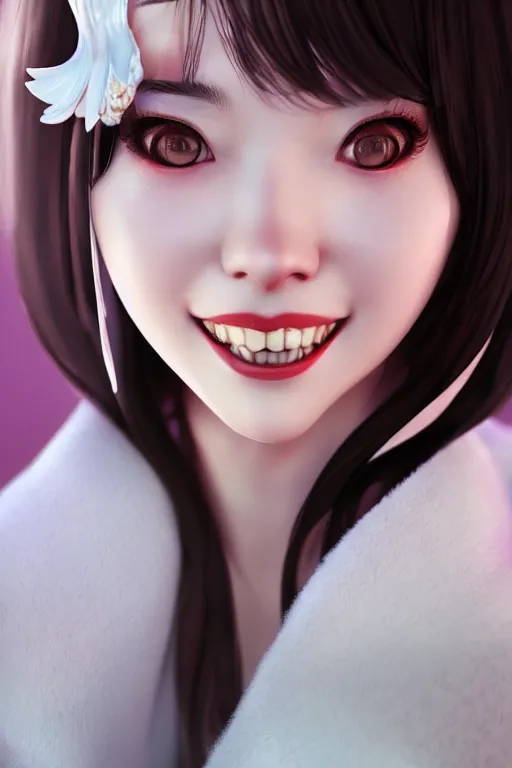 Image similar to a pin up and beautiful fashion and dreamlke loveable chic japan girl, charming smile, by artgerm lau & jeehyung lee & wlop, hyperdetailed, 8 k realistic, symmetrical, frostbite 3 engine, cryengine, dof, trending on artstation, beautiful lighting, digital art,