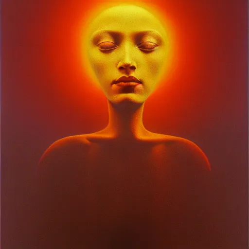 Image similar to The queen of the sun by Zdzisław Beksiński, oil on canvas, intricately detailed artwork, 8k