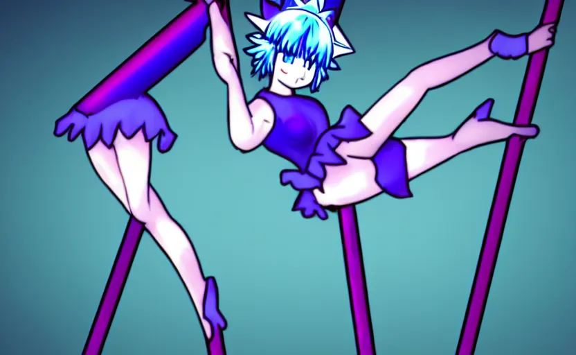 Prompt: cirno pole dancing