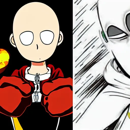 Prompt: one punch man saitama in the cuphead art style