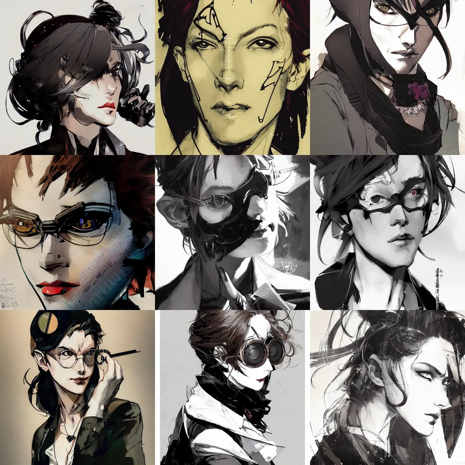 Prompt: a beautiful side portrait of a female professor. she wears a monocle. she teaches white magic. art by yoji shinkawa and sandra chevrier, trending on artstation, award - winning, perfect composition.