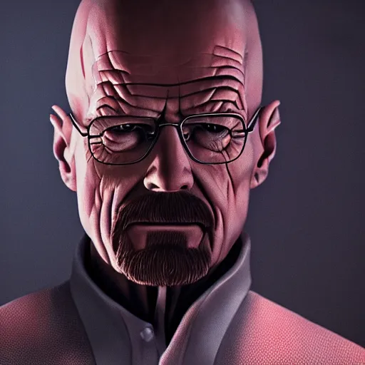 Image similar to Portrait of Walter White (played by Walter White) wearing the Infinity Gauntlet, trending on artstation, octane render