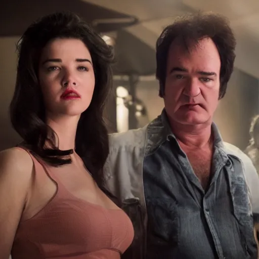 Prompt: stills from the new quentin tarantino sci - fi movie jupiter's goddess starring the return of phoebe cates