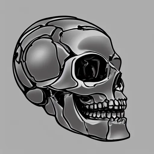 Image similar to robotic skull