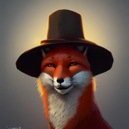 Prompt: a digital painting of a fox wearing a mafia hat, by stanley artgerm lau, frank frazetta, rossdraws, james jean, gerald brom, andrei riabovitchev, marc simonetti, and sakimichan, trending on artstation