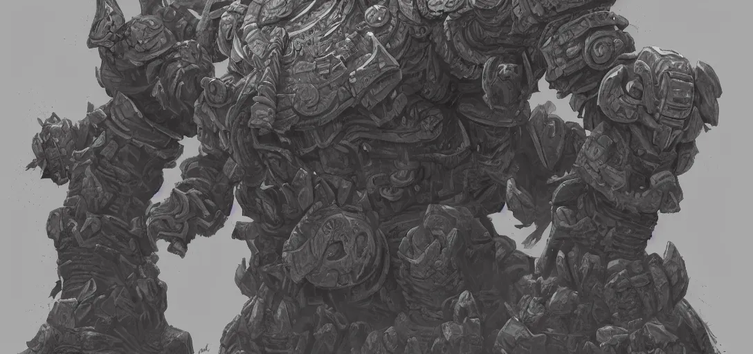 Prompt: A legion of giant sandstone golem, intricate, detailed, World of Warcraft concept art, award winning drawing, by Greg Ludkowski