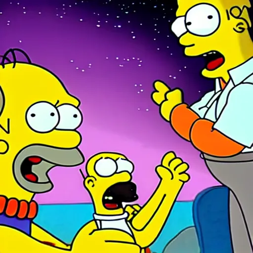 Image similar to aliens probe homer simpson around uranus