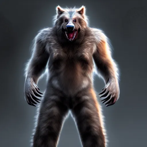 Image similar to cute handsome cuddly werewolf from van helsing unreal engine hyperreallistic render 8k character concept art masterpiece