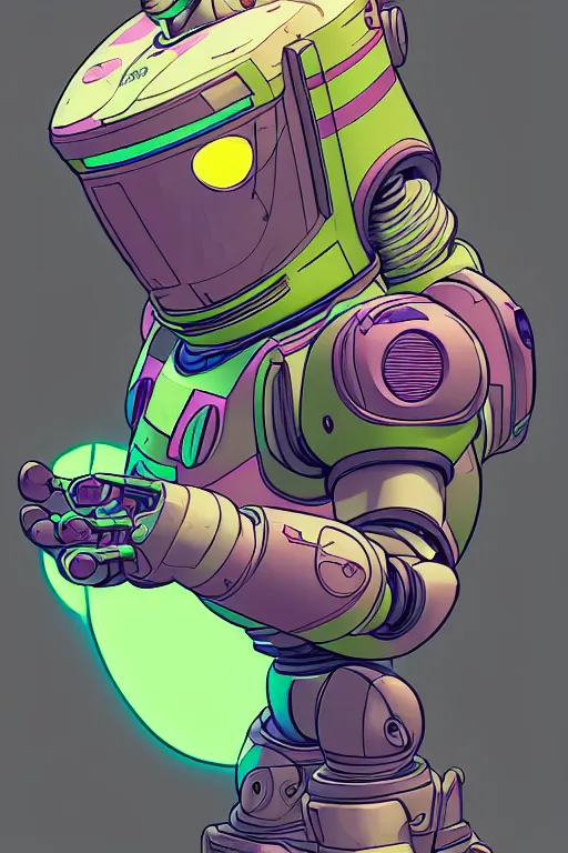 Image similar to a study of cell shaded portrait of Buzz Lightyear as a robot Borderlands 3 character, llustration, post grunge, concept art by josan gonzales and wlop, by james jean, Victo ngai, David Rubín, Mike Mignola, Laurie Greasley, highly detailed, sharp focus, alien, Trending on Artstation, HQ, deviantart, art by artgem