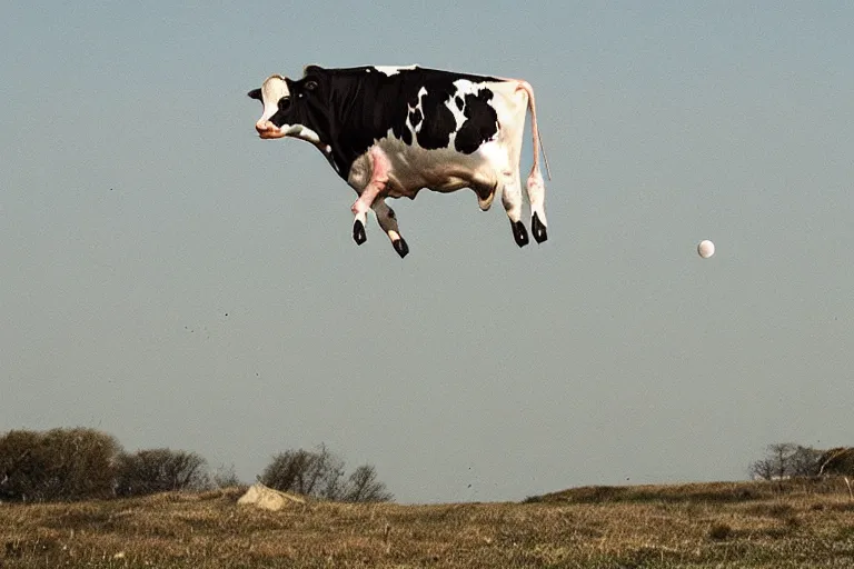 Image similar to the cow jumped over the moon