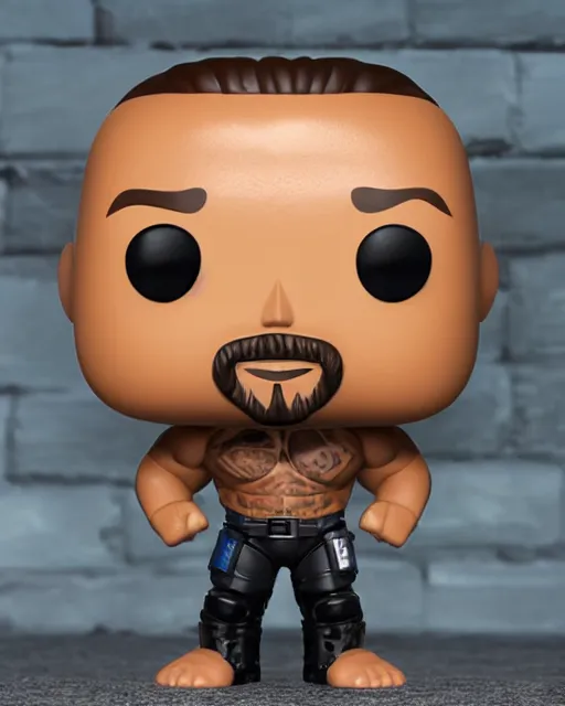 Image similar to A Dwayne Johnson Funko Pop. Photographic, photography