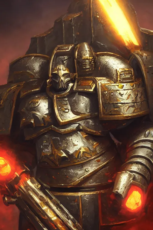 Image similar to armor portrait heros warhammer 4 0 k horus heresy fanart - the primarchs emperor by johannes helgeson animated with vfx concept artist & illustrator global illumination ray tracing hdr fanart arstation zbrush central hardmesh 8 k octane renderer comics