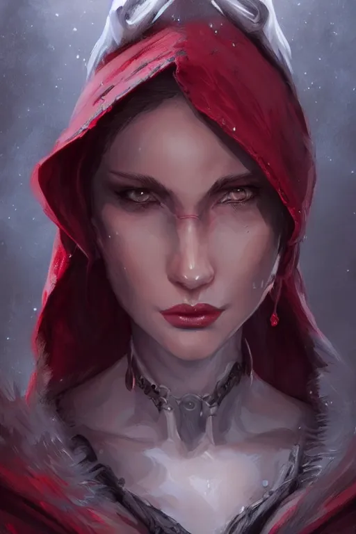 Image similar to lycan red riding hood, d & d, fantasy, portrait, highly detailed, headshot, digital painting, trending on artstation, concept art, sharp focus, illustration, art by artgerm and greg rutkowski and magali villeneuve