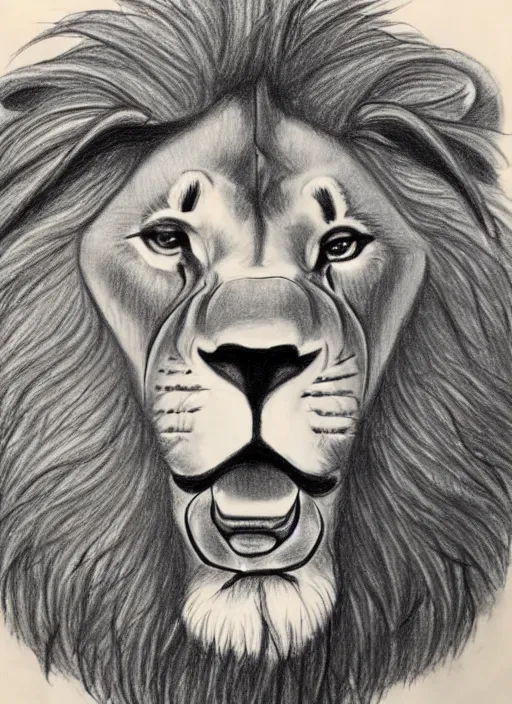 Image similar to Portrait drawing of Lion gentleman at a art gallery