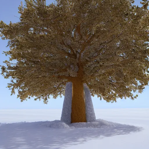 Prompt: a tree made of salt, 8 k