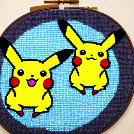 Image similar to pikachu cross-stich