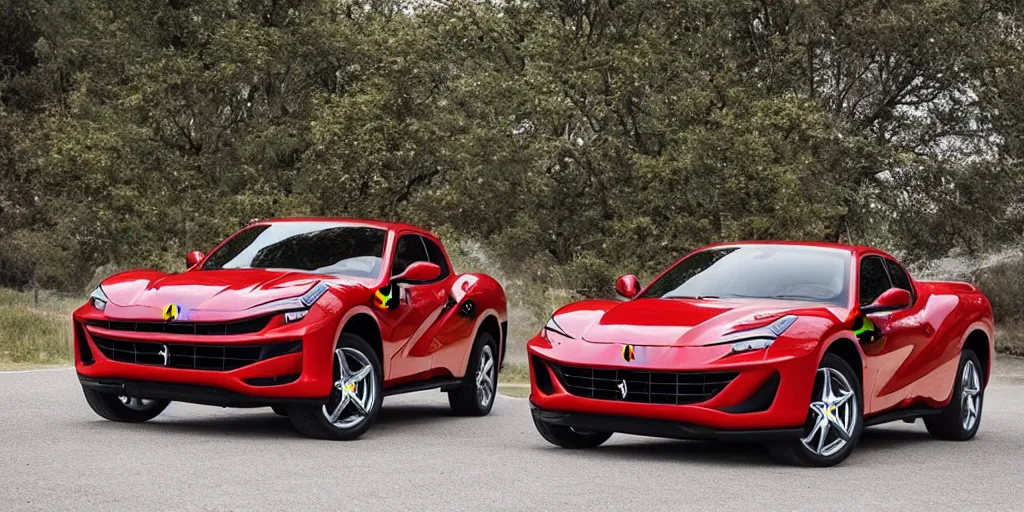 Prompt: “2020 Ferrari Pickup Truck, HD, ultra Realistic”