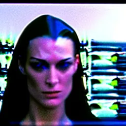 Image similar to A still photograph of Keira Knightley as Trinity in The Matrix